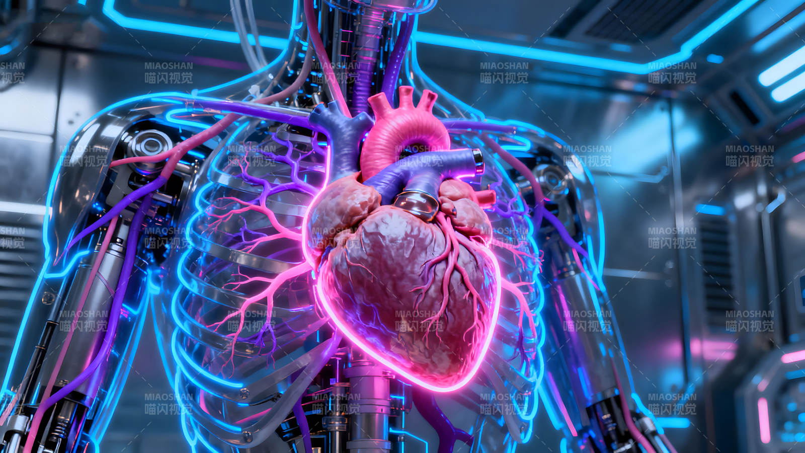 人体心脏科技感图-图片