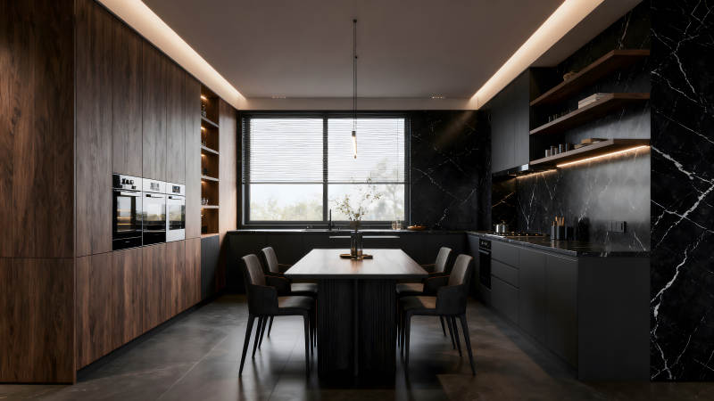 奢華現代廚房設計風格-圖片