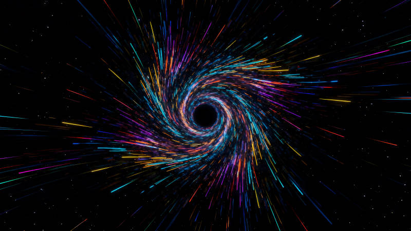 炫彩涡旋黑洞穿越时空-图片