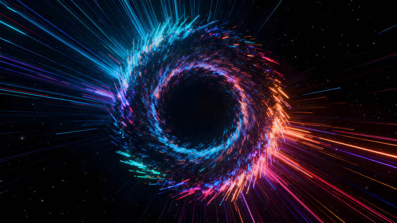 宇宙漩涡炫彩光束吞噬一切-图片