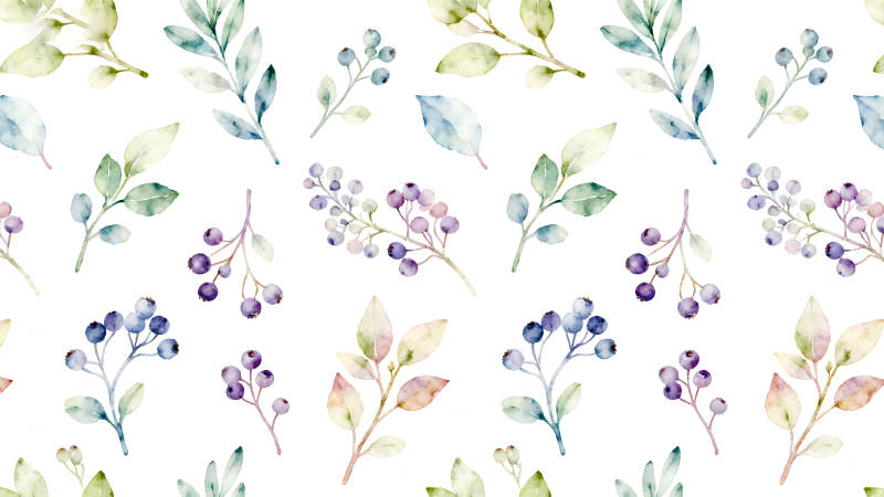 水彩风格的花卉图案-图片