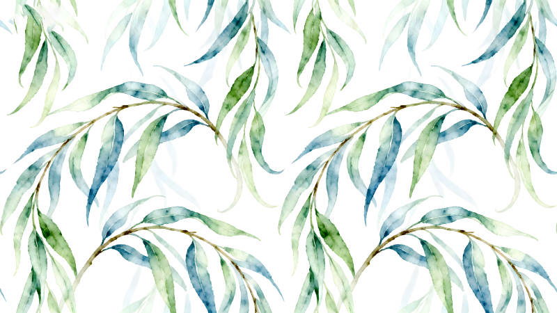水彩风格的枝叶图案-图片