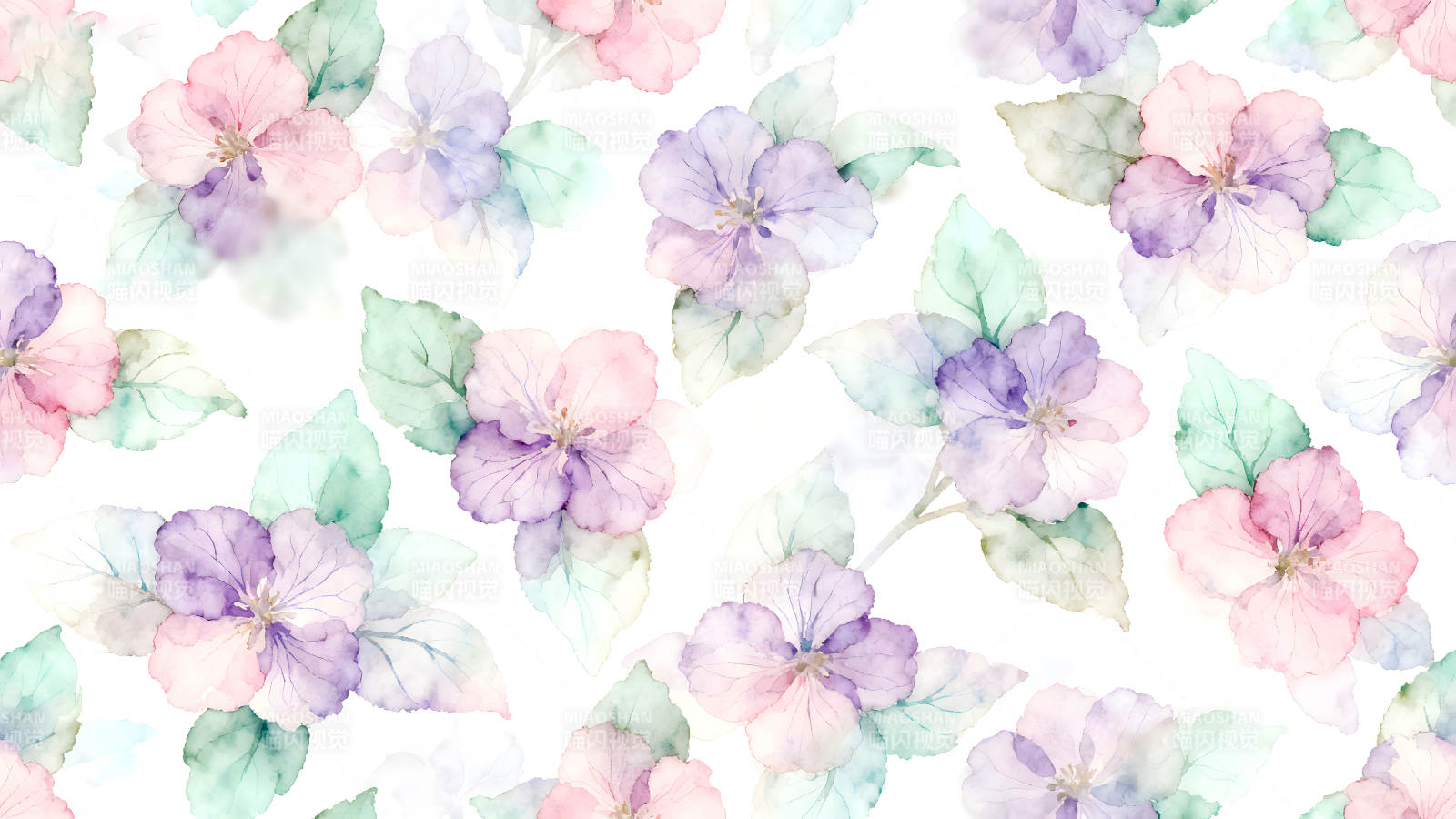 水彩花卉圖案清新淡雅圖片