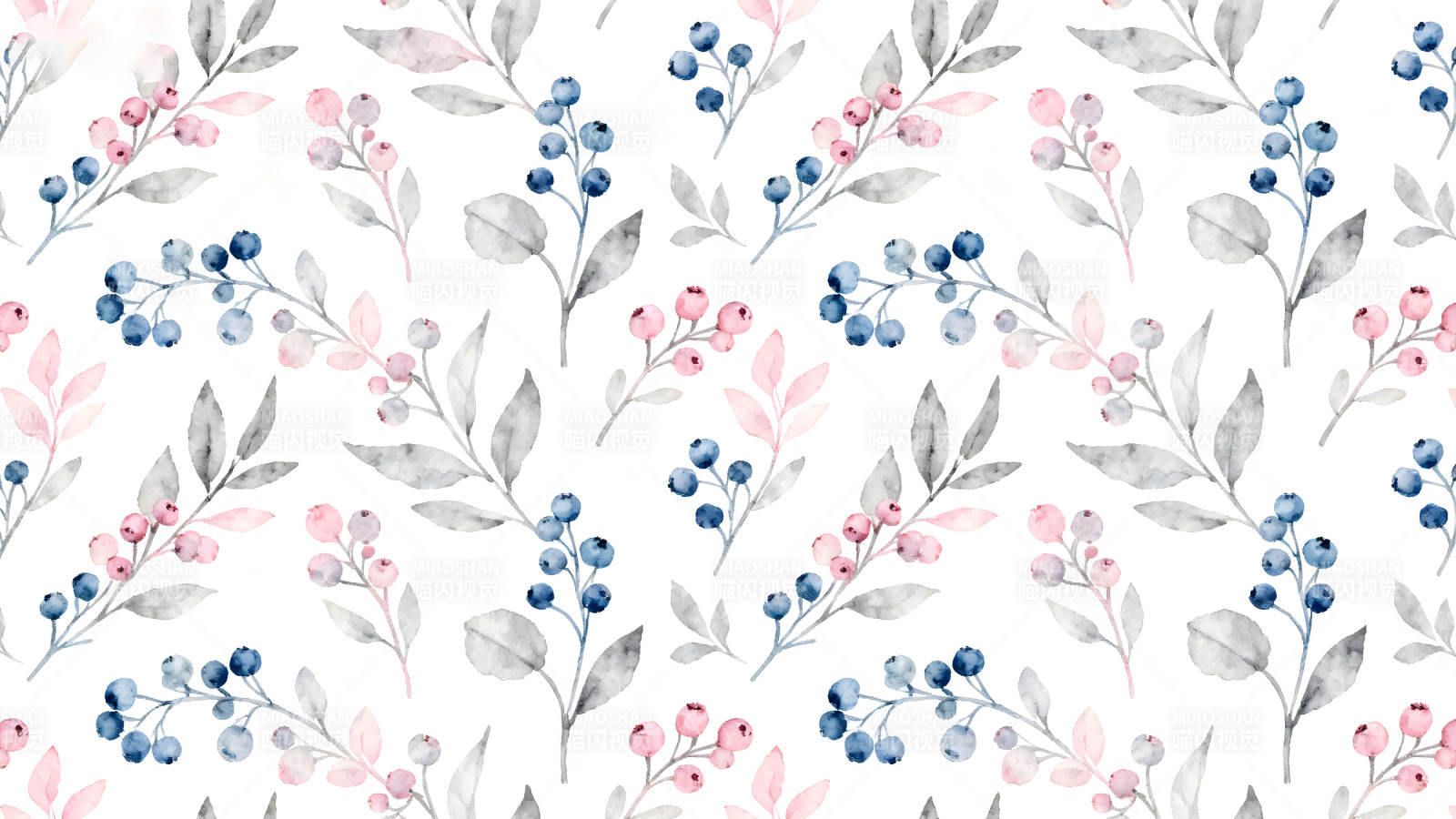 水彩花卉背景设计清新简约-图片