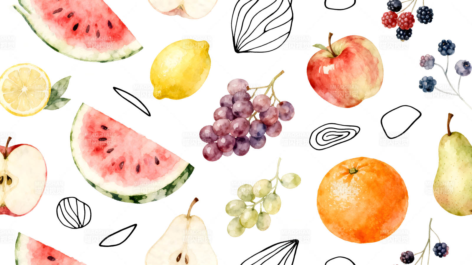 水果拼盤圖案設計圖片