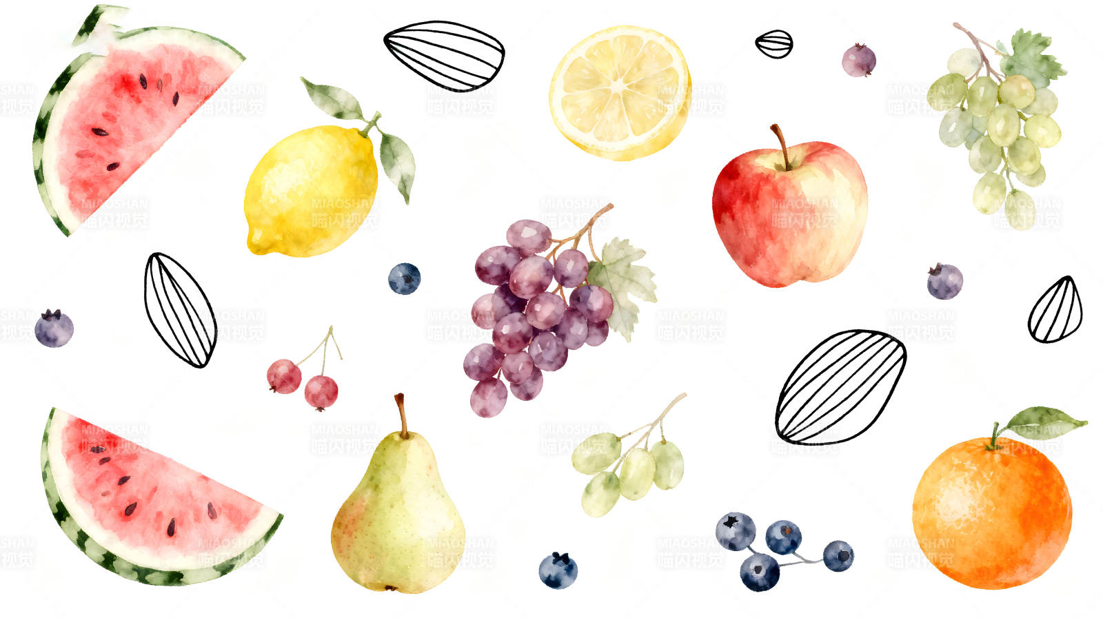 水果绘画集合展示-图片