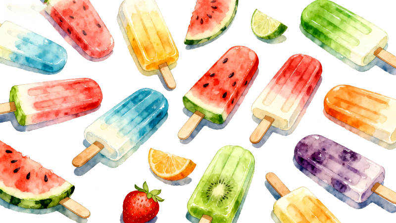 夏日冰棒水果繽紛-圖片