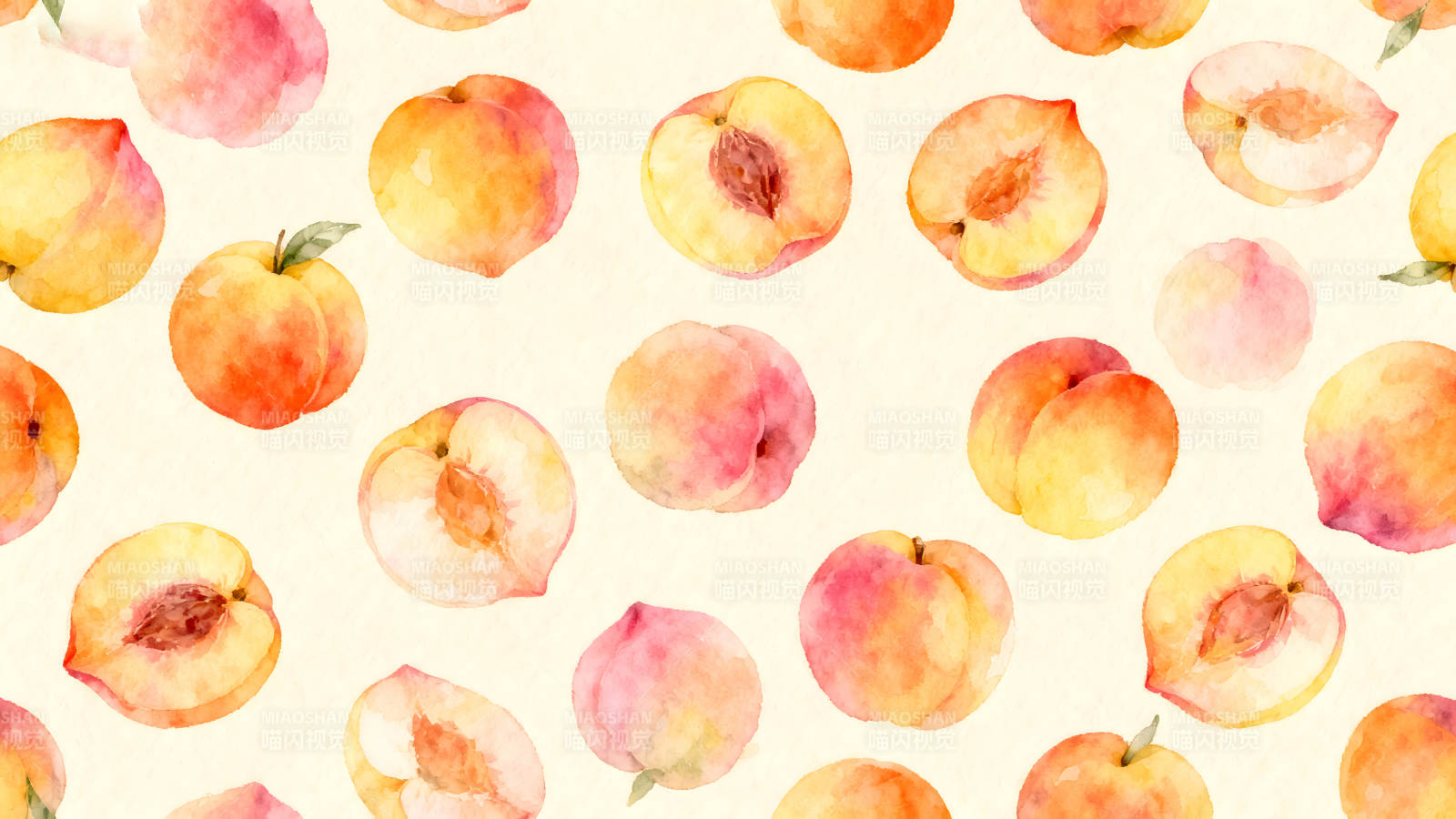 水彩风桃子图案图片