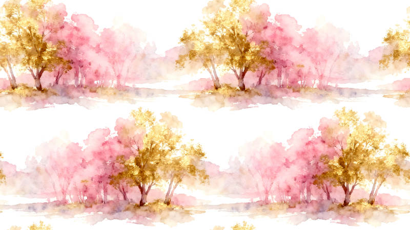 粉色金色树木图案-图片