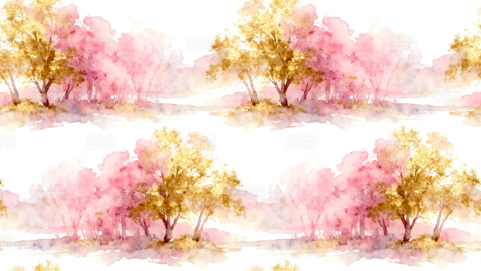 粉色金色樹木圖案圖片