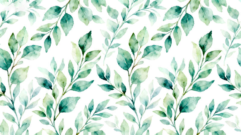 水彩叶子图案设计-图片