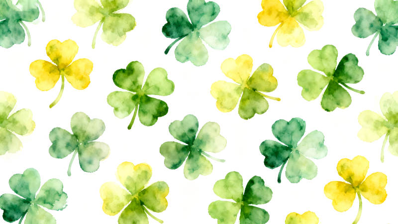 水彩四叶草图案背景图片