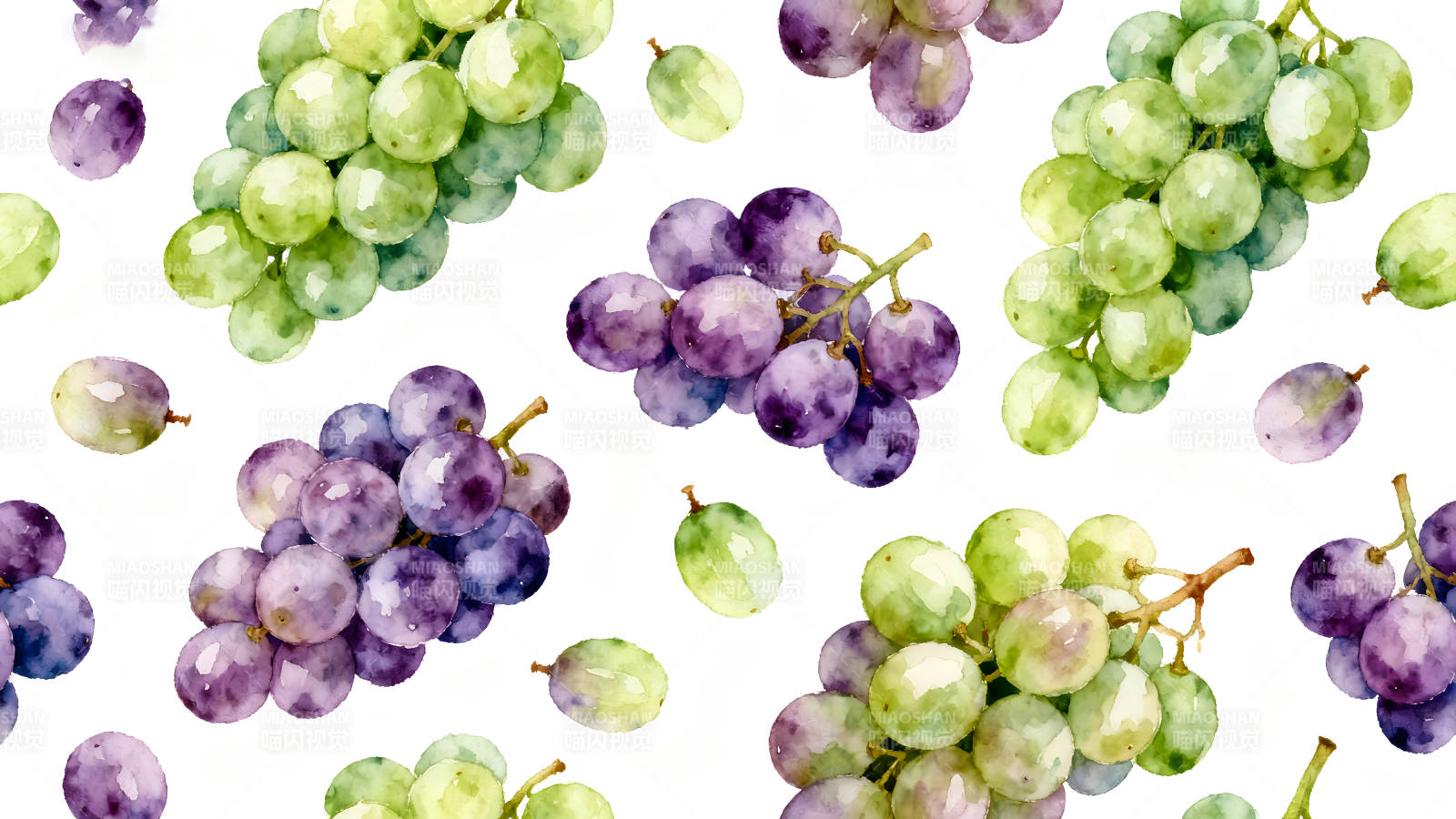 水彩葡萄图案图片