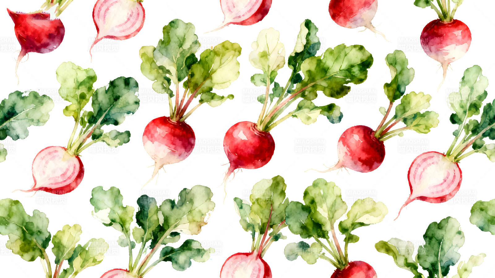 水彩萝卜的可爱图案-图片