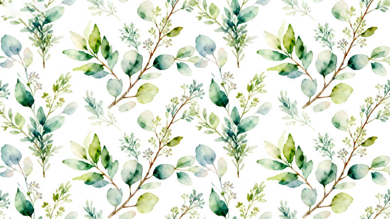 水彩风格叶子背景图案-图片