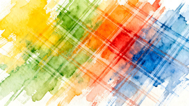 水彩渐变格子图画展示色彩-图片