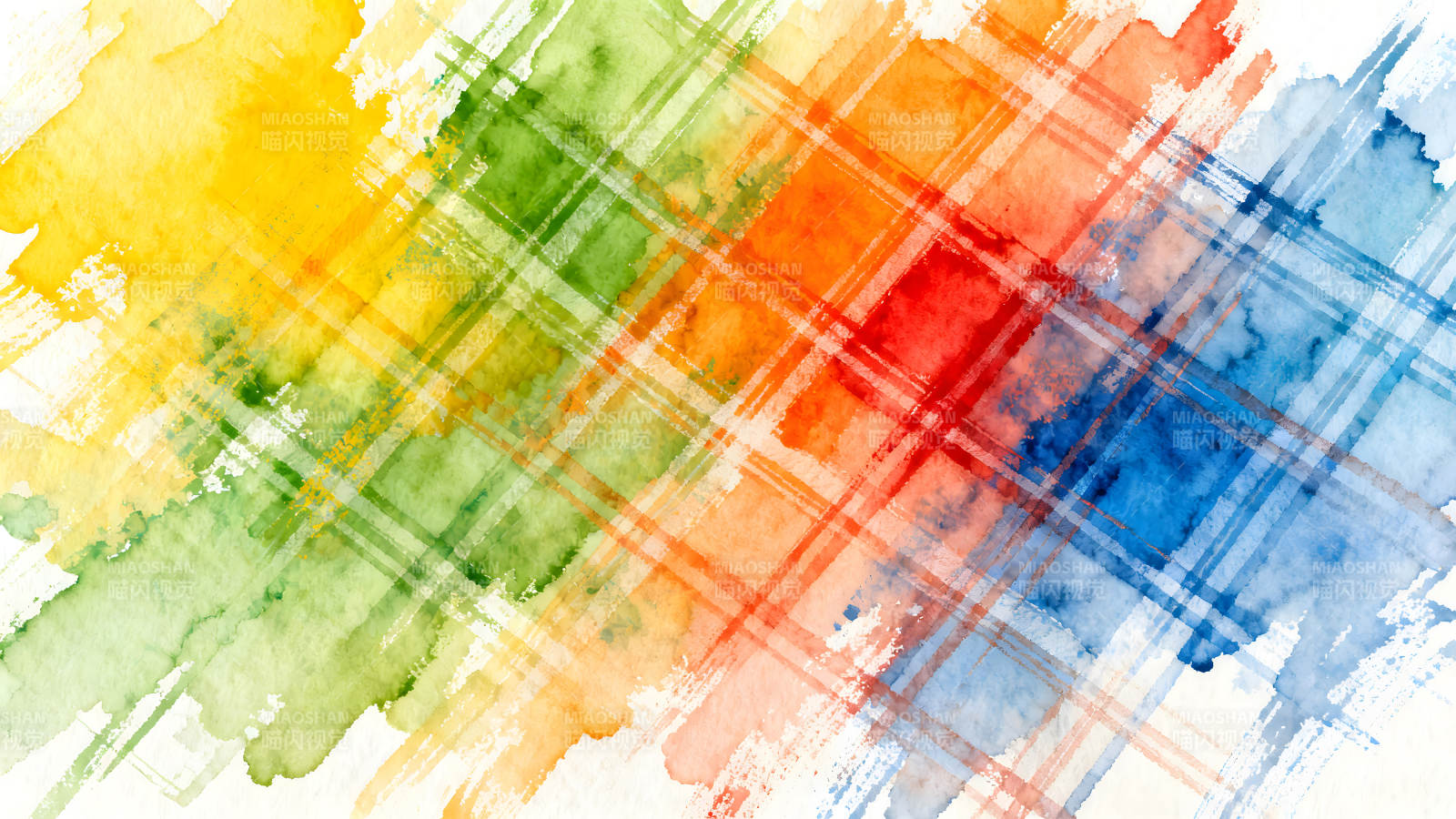 水彩漸變格子圖畫展示色彩圖片