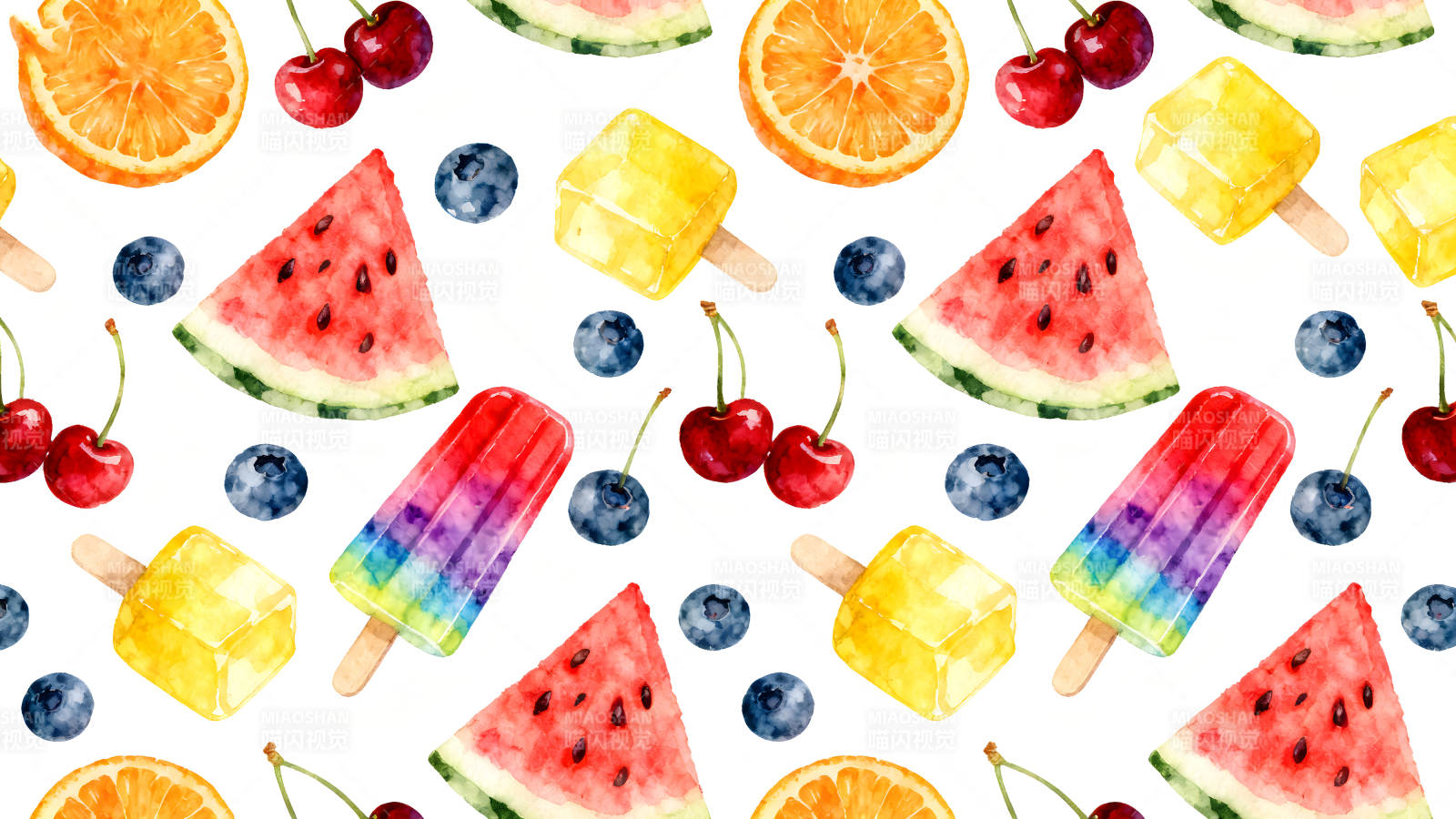 夏日水果冰淇淋图案-图片