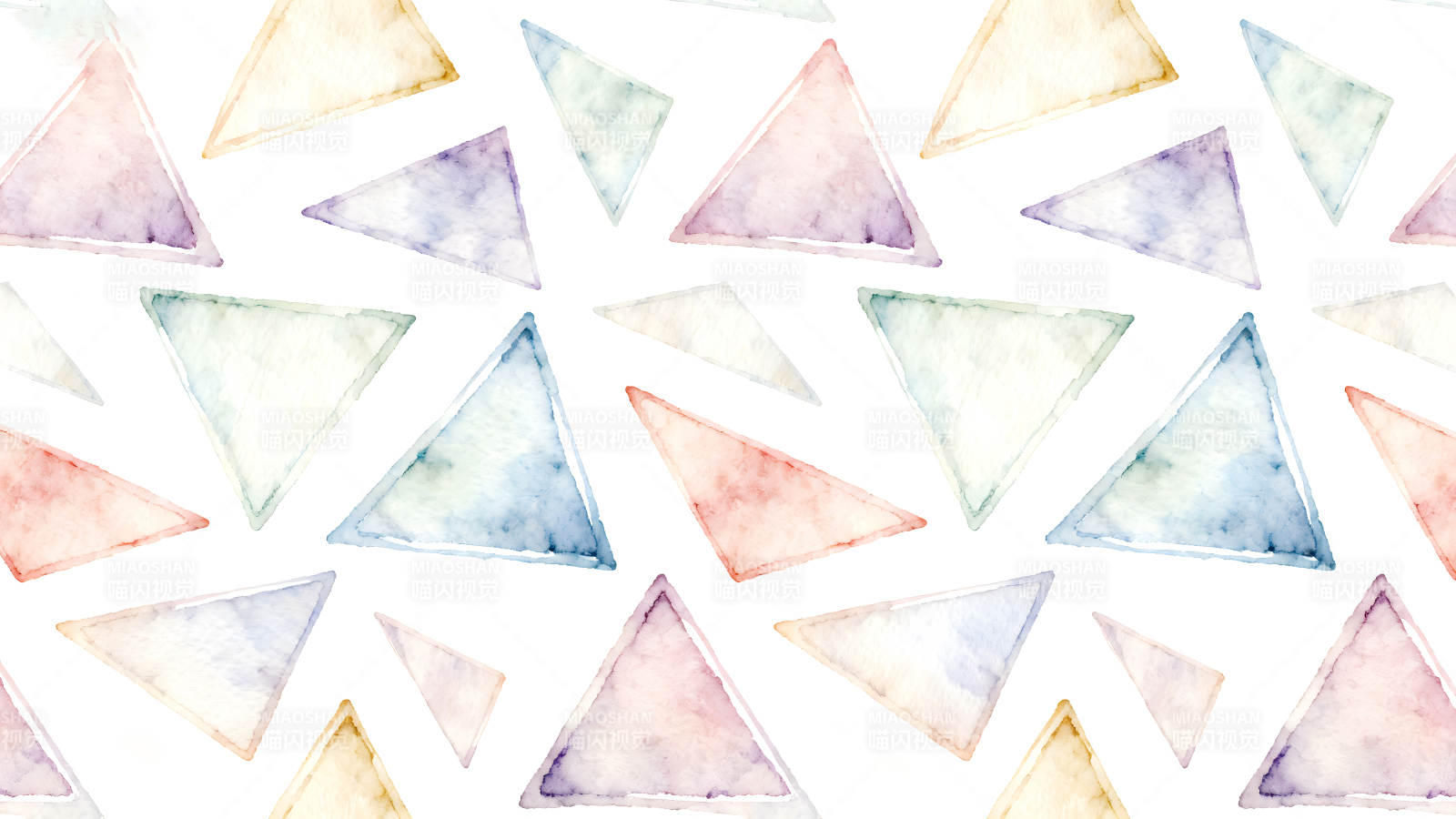 水彩三角形图案清新简约-图片