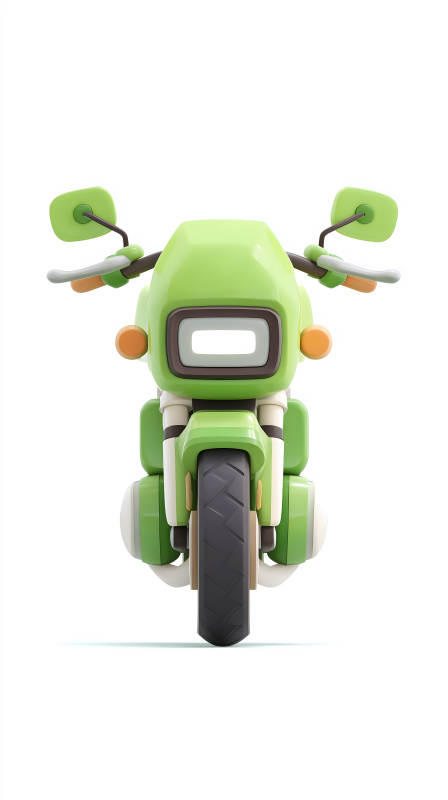 卡通摩托車正面視角-圖片