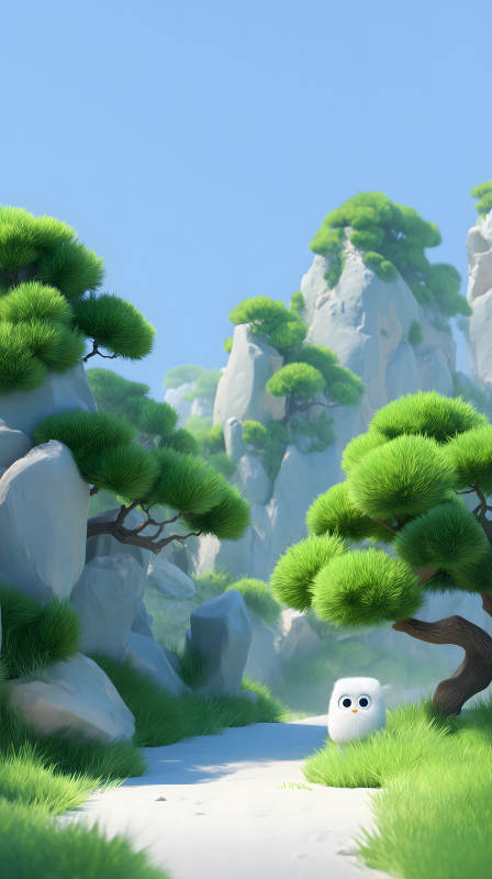 萌物山水畫-圖片