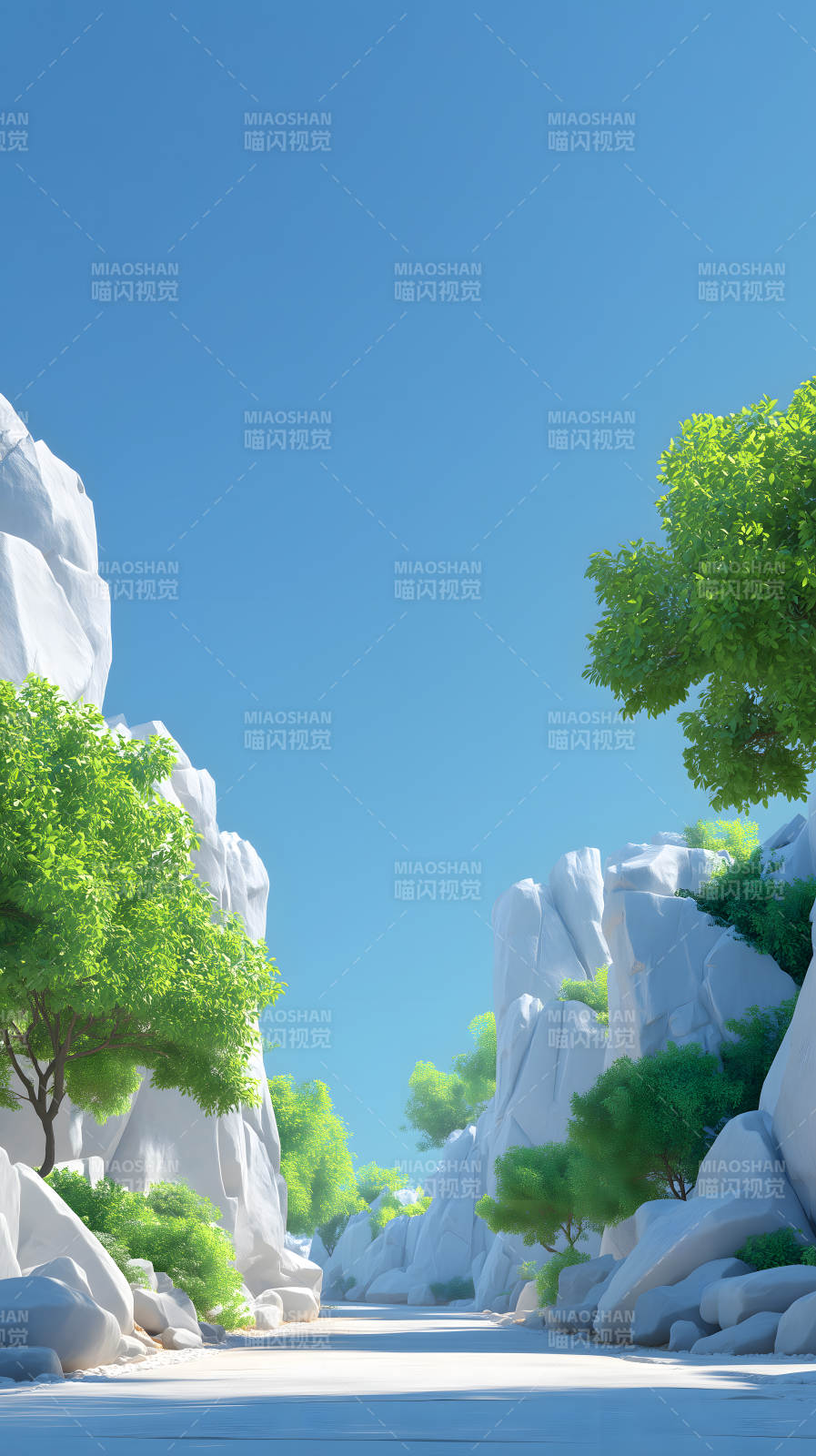 峽谷風光樹木清新-圖片