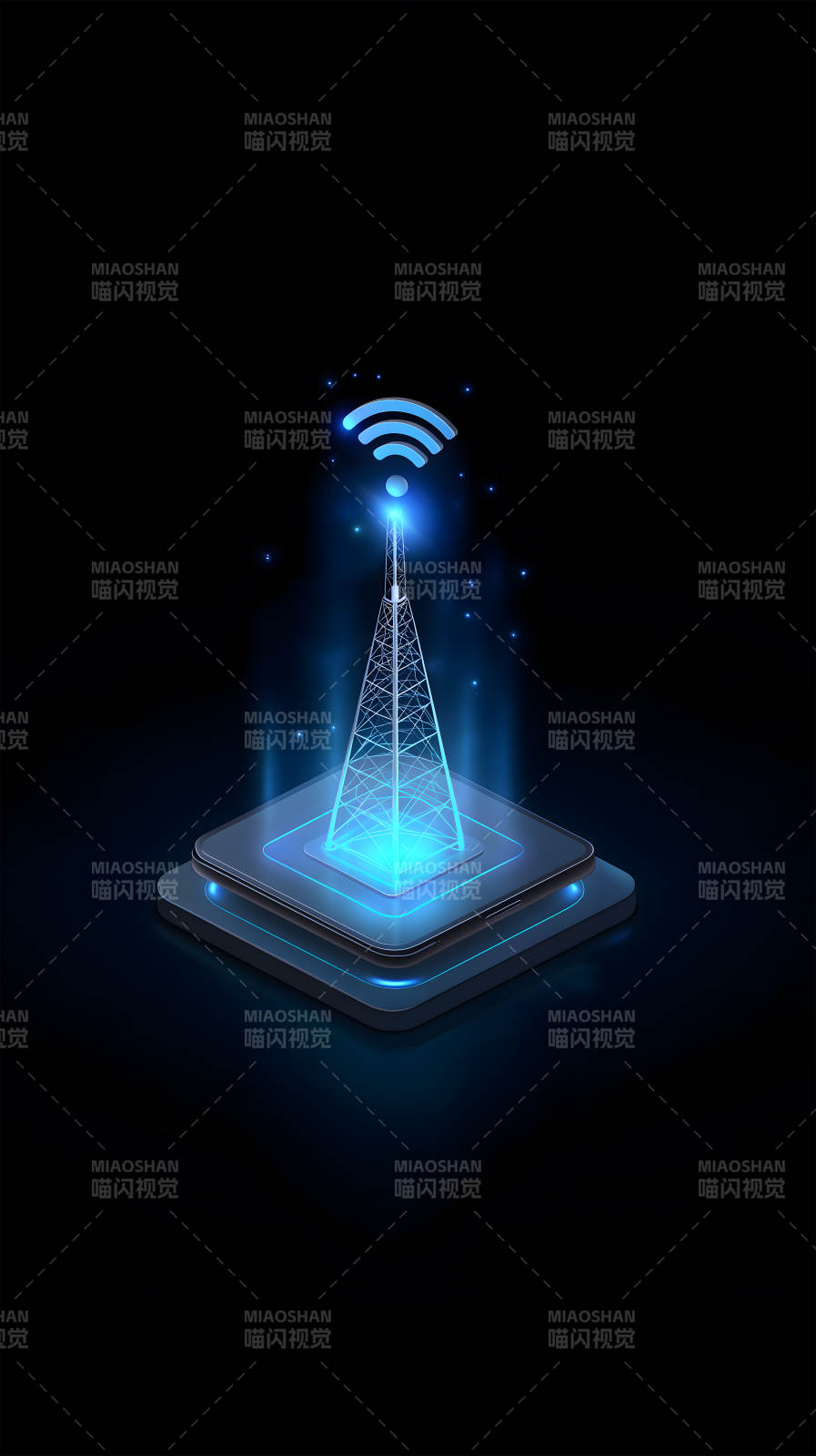 无线信号塔科技感十足图片