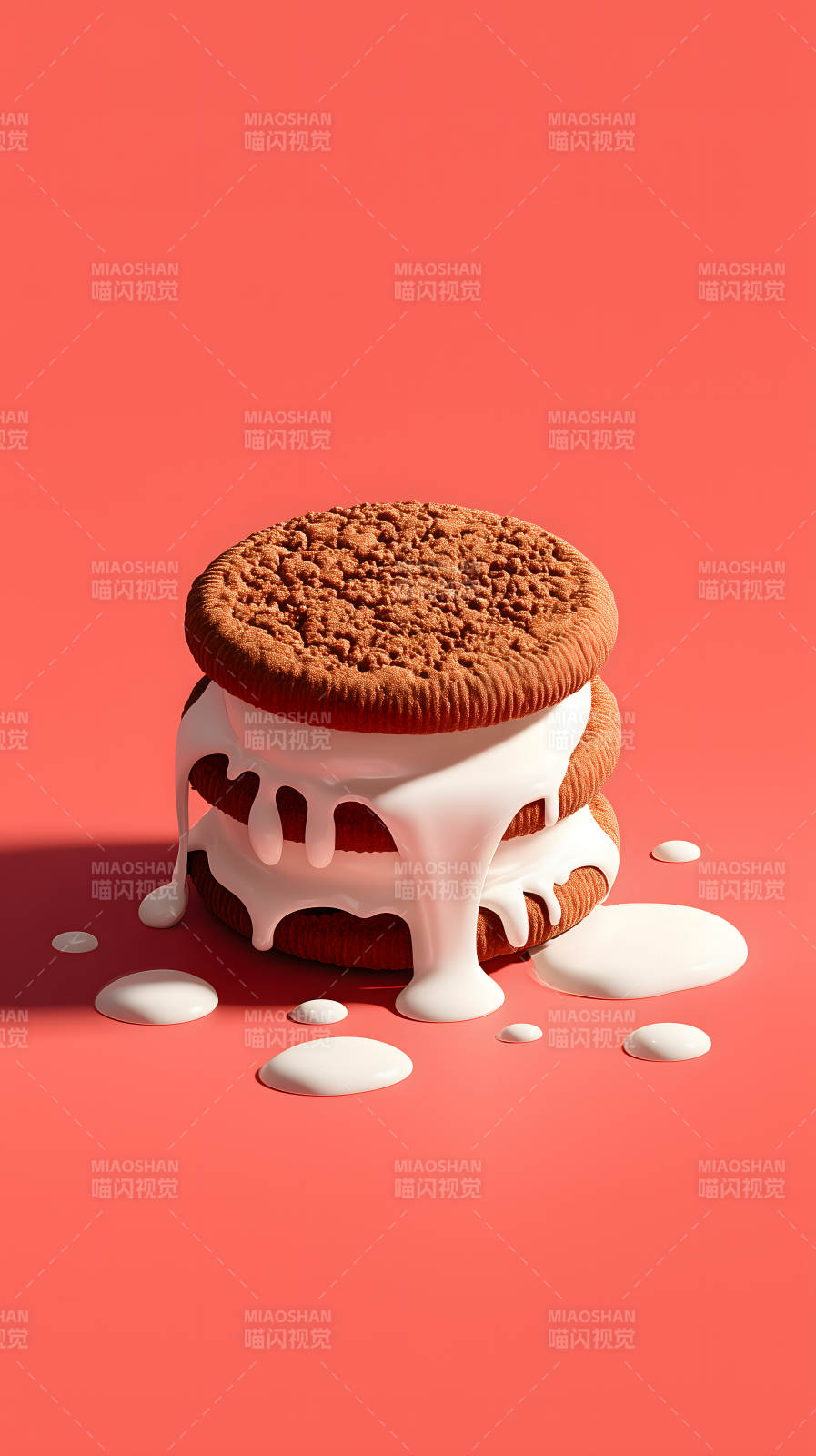 饼干融化特写-图片