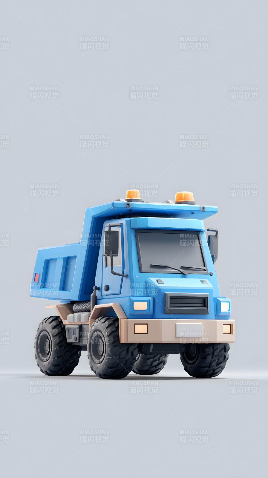 藍(lán)色卡車卡通風(fēng)格-圖片