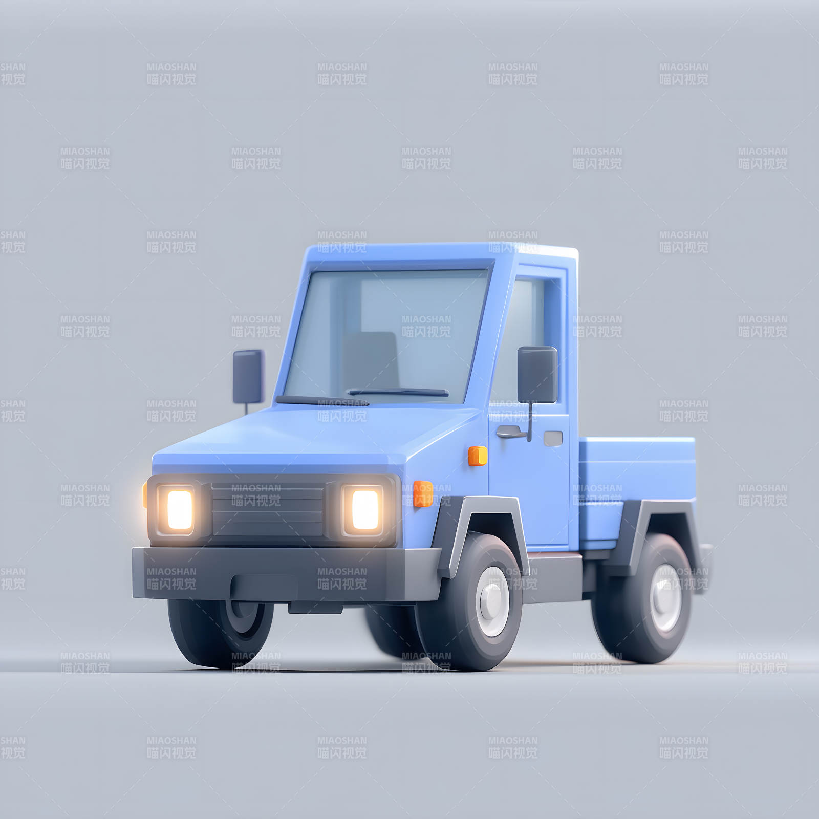 藍色卡通小卡車-圖片