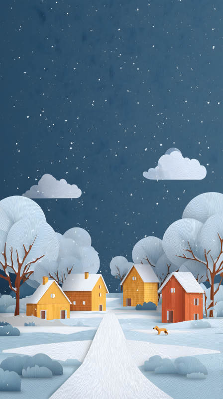 冬日小鎮雪景-圖片