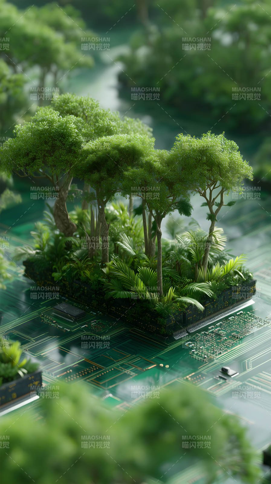 電路板上的森林-圖片