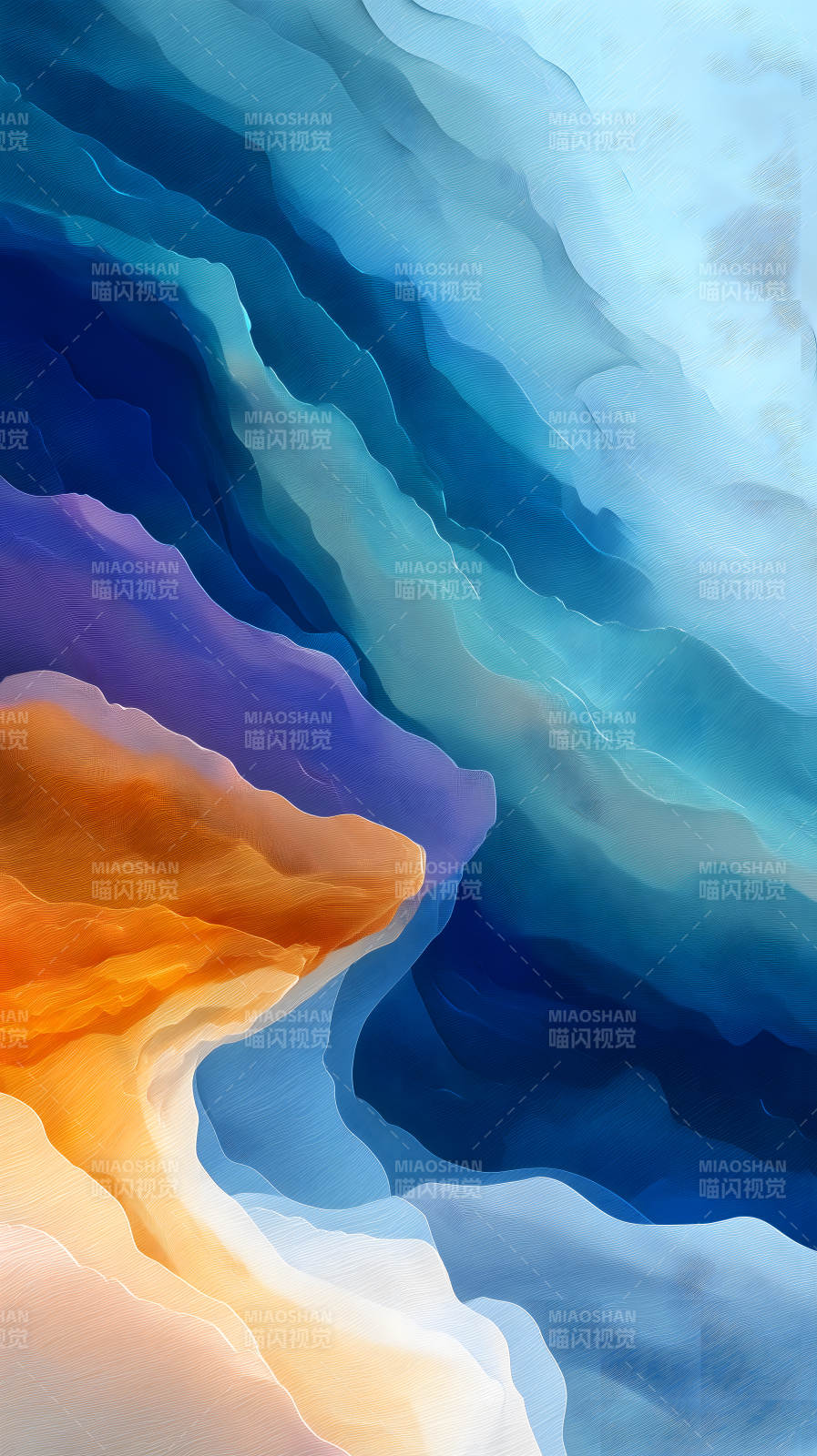 抽象艺术海洋山脉-图片