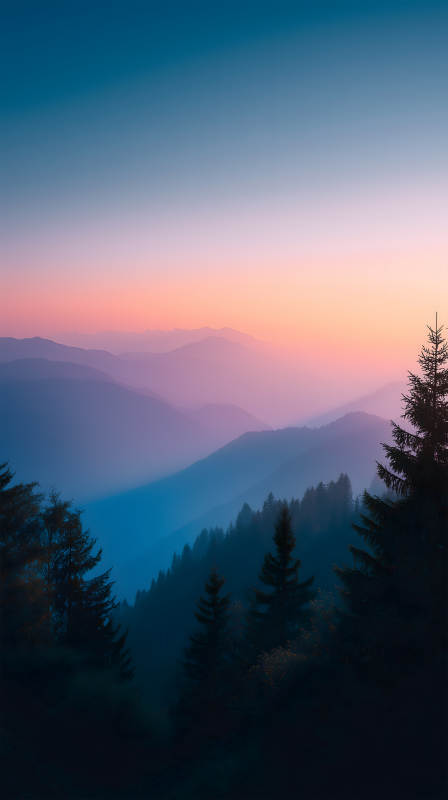 山間暮色迷人風景-圖片