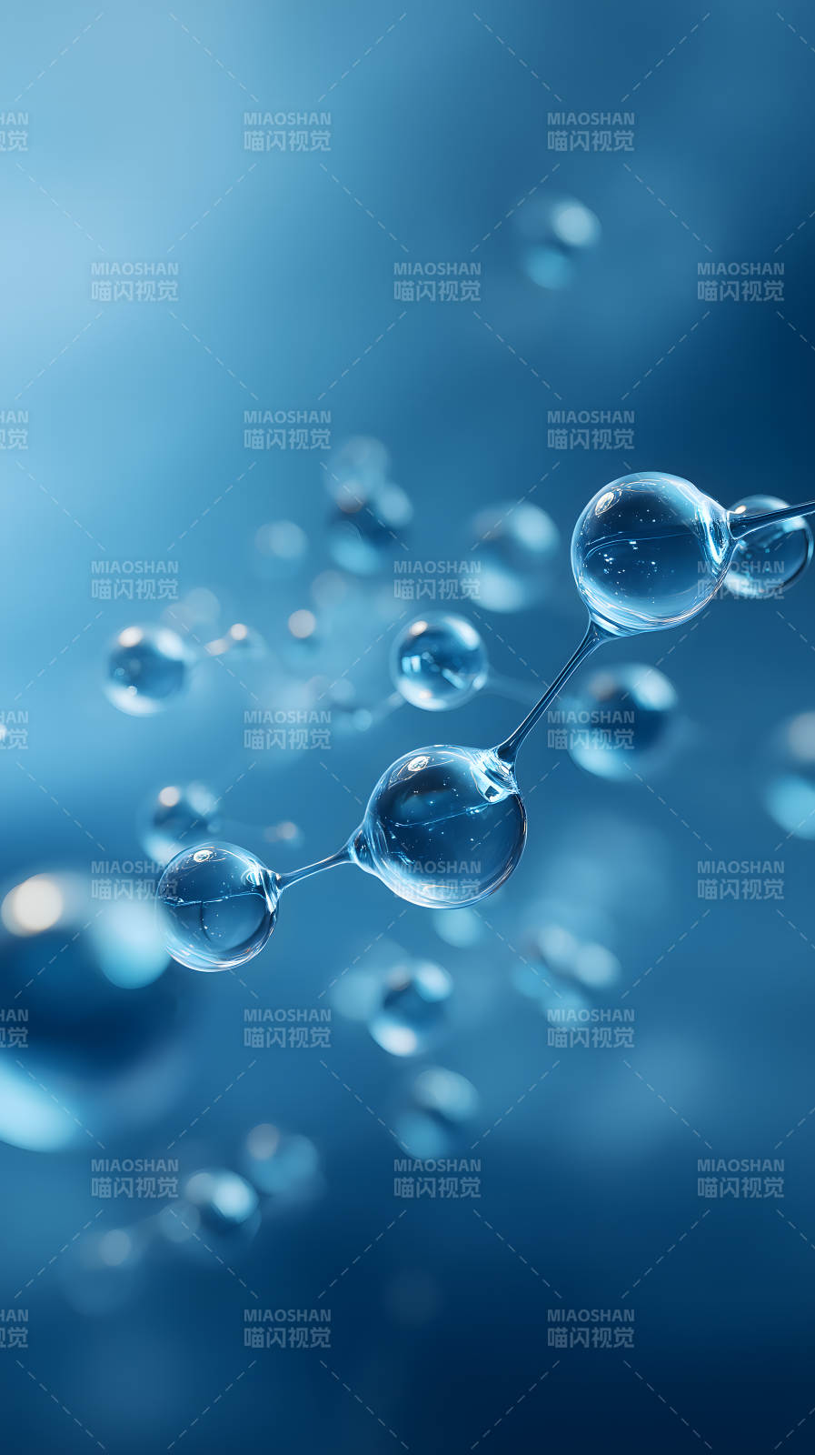 分子结构蓝色背景-图片