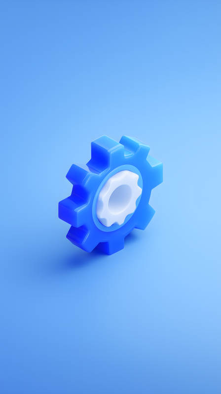藍色齒輪設置圖標-圖片