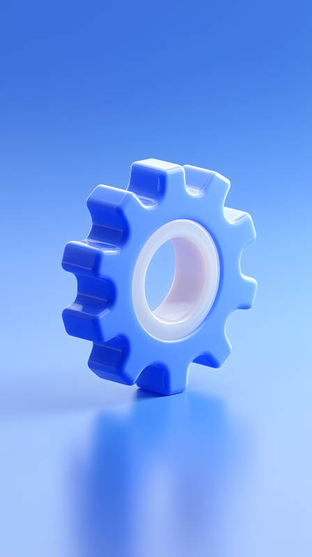 藍色齒輪簡約風格-圖片