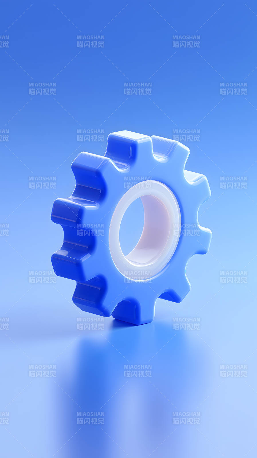 藍色齒輪簡約風格-圖片