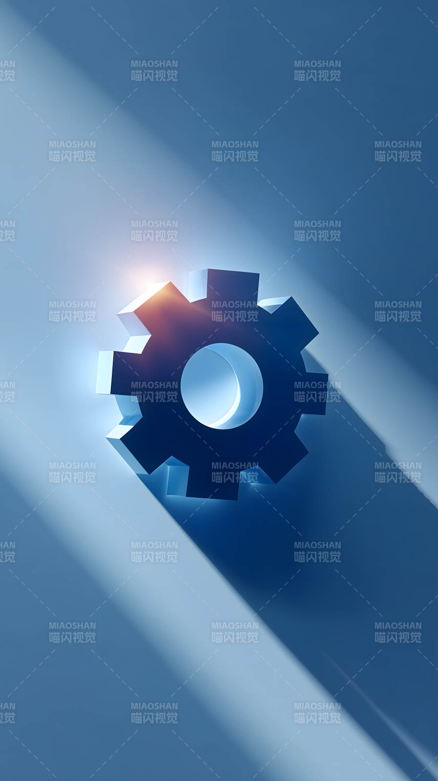 齒輪光影藍調藝術-圖片