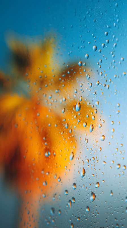 水珠映射花朵絢麗-圖片