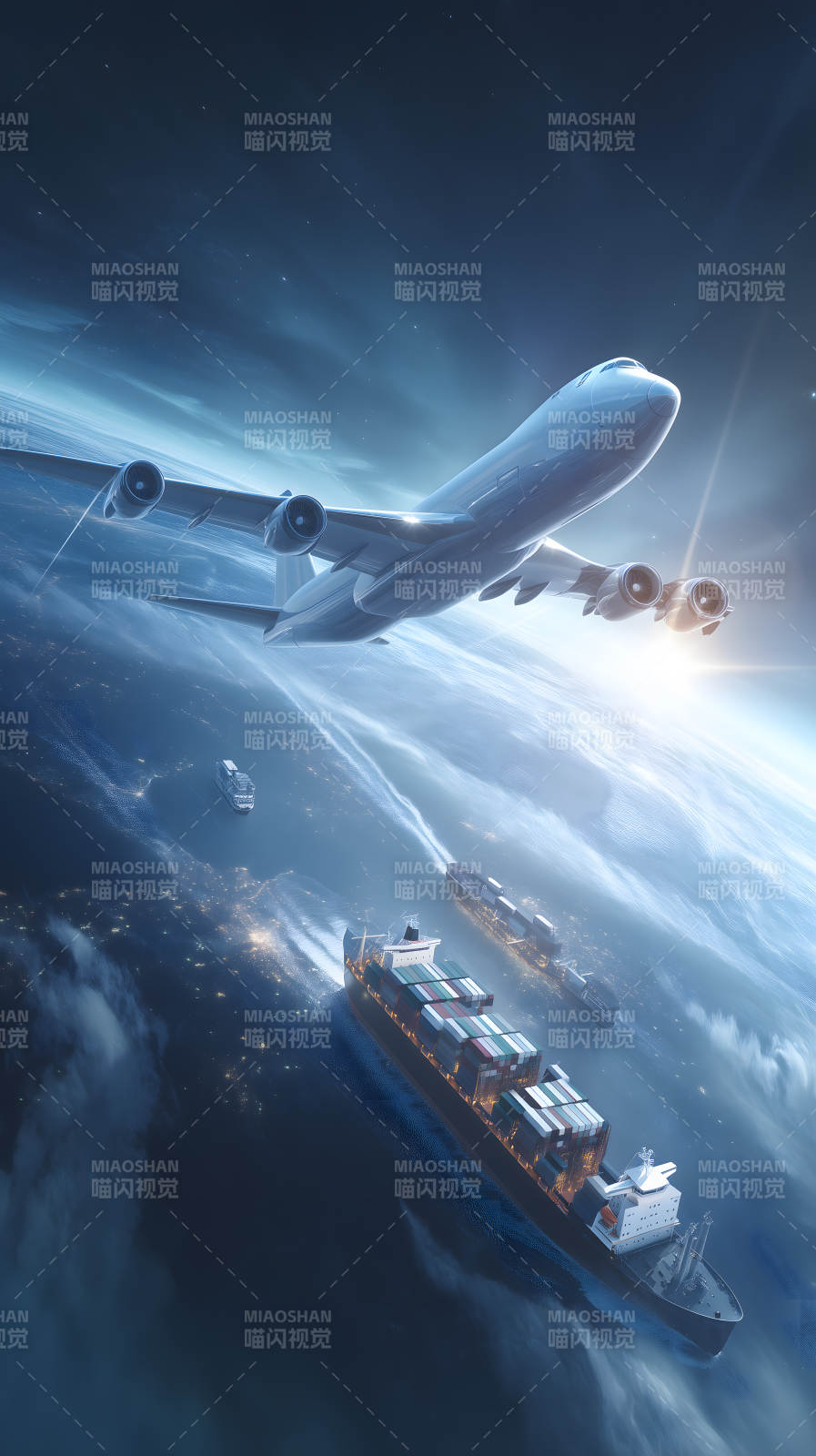 空中運輸與海上運輸-圖片