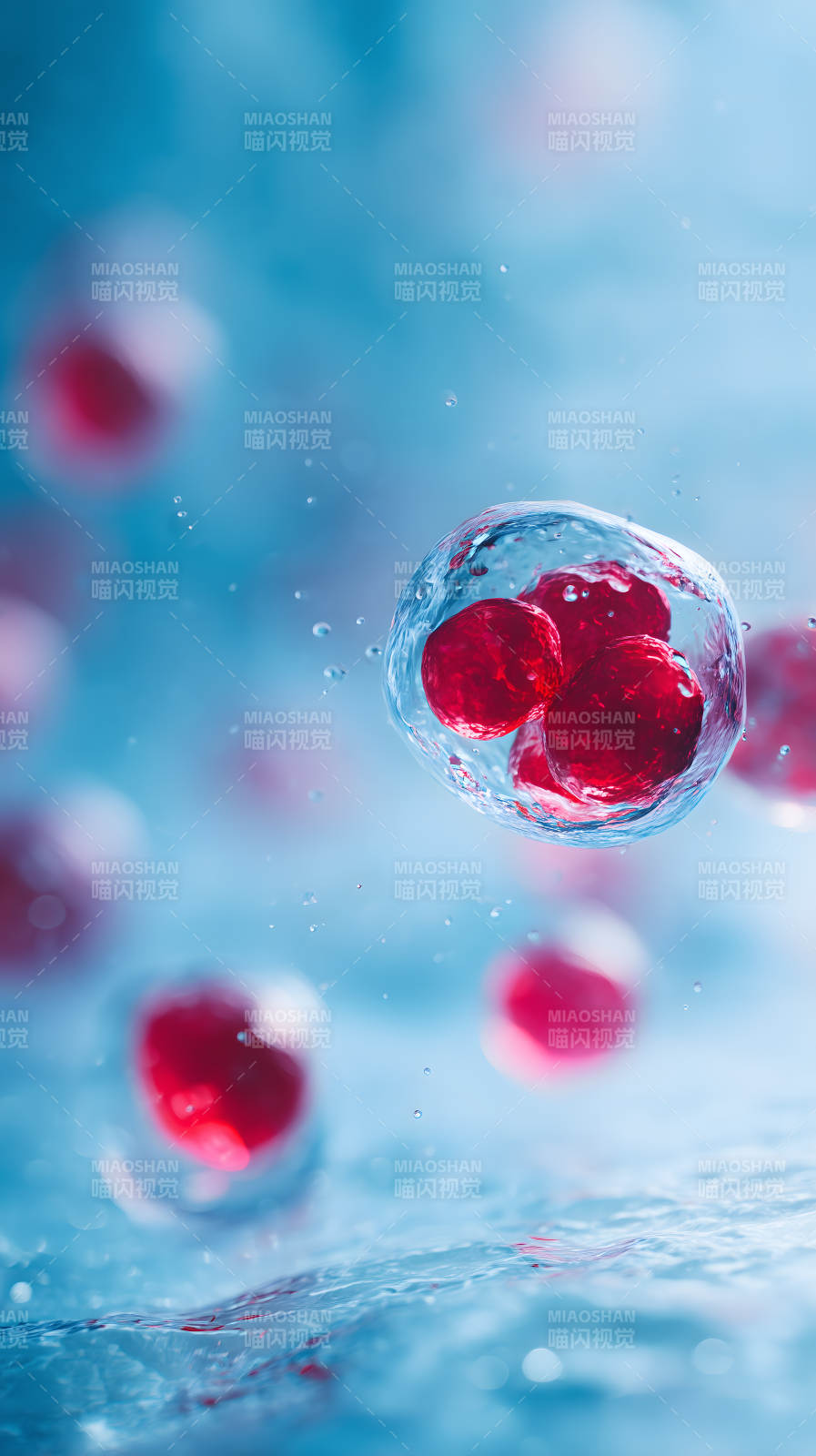 細胞分裂水珠微觀世界-圖片