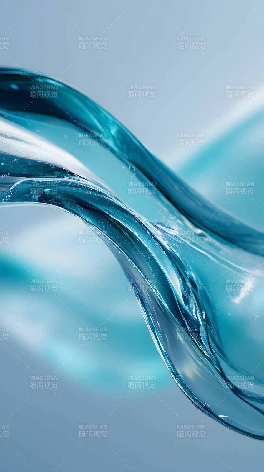 水流的藍(lán)色意境-圖片