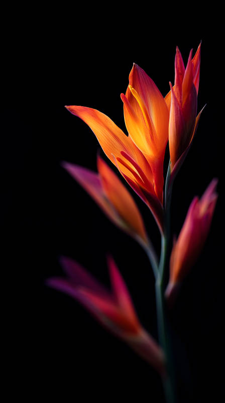 綻放的花朵光影交織-圖片