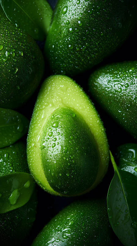 新鮮水潤牛油果特寫-圖片