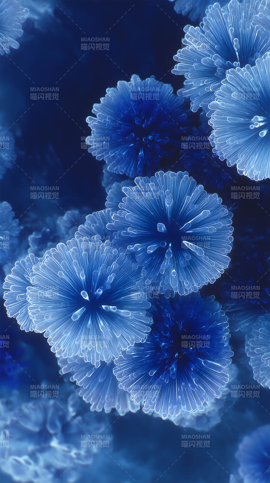 藍色的花朵抽象藝術(shù)-圖片