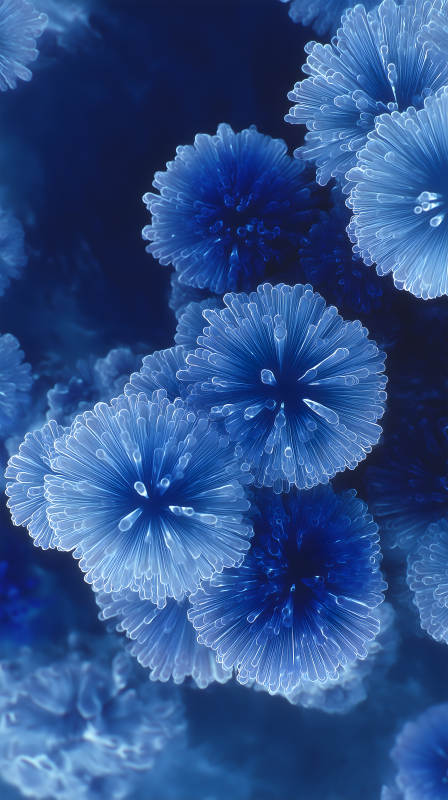藍色的花朵抽象藝術-圖片