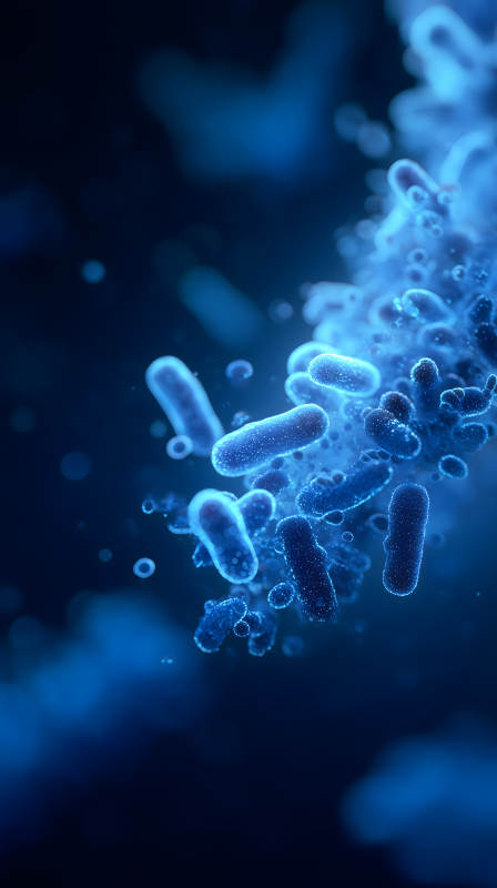 藍色細菌微觀世界-圖片