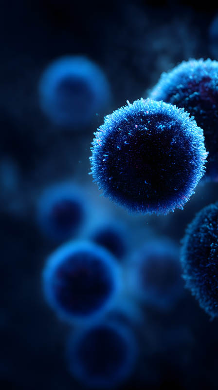 藍色球體微觀世界-圖片