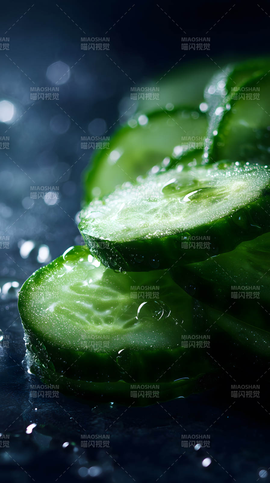 清新黃瓜切片特寫-圖片